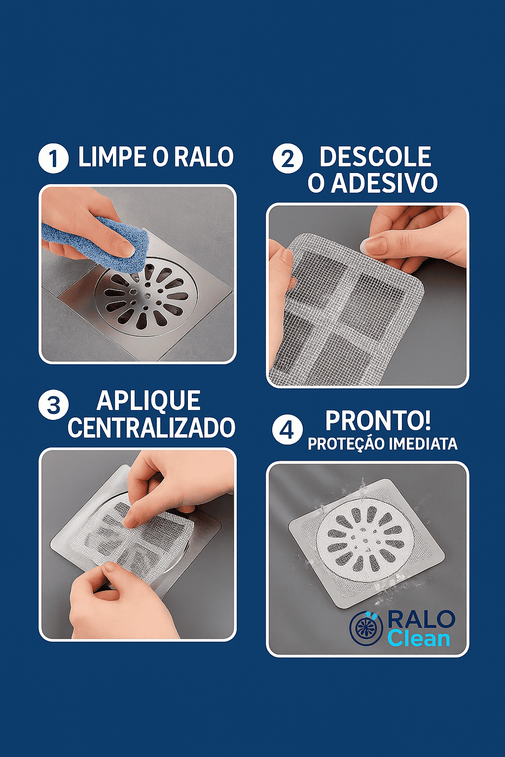 Filtro Adesivo Protetor de Ralo – Ralo Clean®